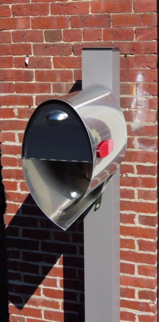Spira Postbox Unique Post Mount Mailbox - Stainless Steel