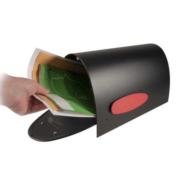 Spira Postbox Unique Post Mount Mailbox without Newspaper Holder - Black