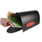 Spira Postbox Unique Post Mount Mailbox without Newspaper Holder - Black
