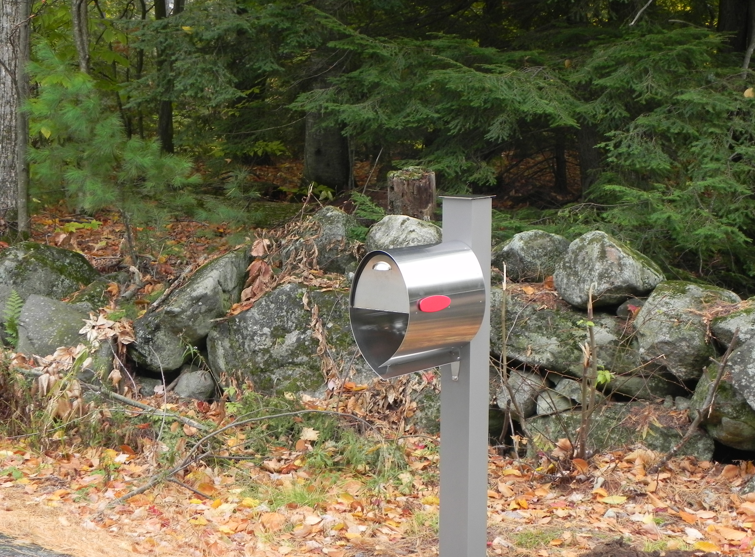 Spira Postbox Unique Post Mount Mailbox - Stainless Steel