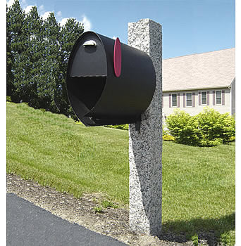 Spira Postbox Unique Post Mount Mailbox - Black