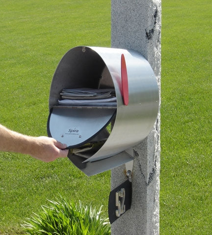 Spira Postbox Unique Post Mount Mailbox - Black