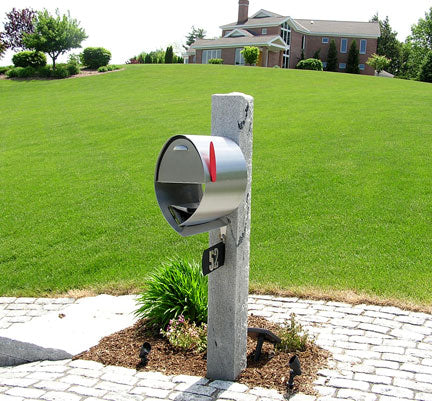 Spira Postbox Unique Post Mount Mailbox - Stainless Steel