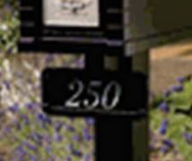 Standard Post Address Plaque w/up to six vinyl characters and mounting bolts (Choose Color)