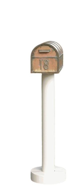 Streetscape Standard Mailbox Post & Westchester Brass Mailbox (flag included)