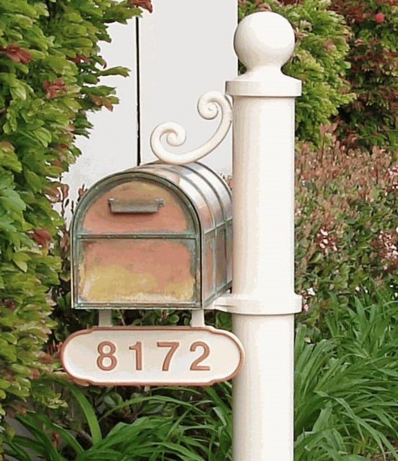 Streetscape Newport Mailbox Post & Westchester Brass Mailbox (flag included)
