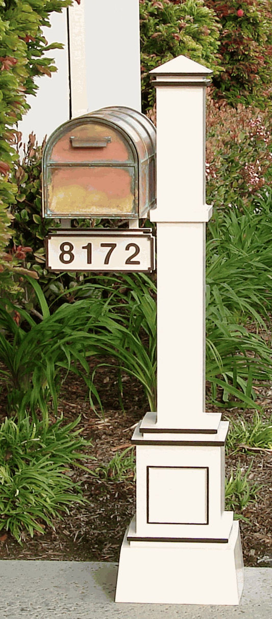 Streetscape Craftsman Mailbox Post & Westchester Brass Mailbox (flag included)