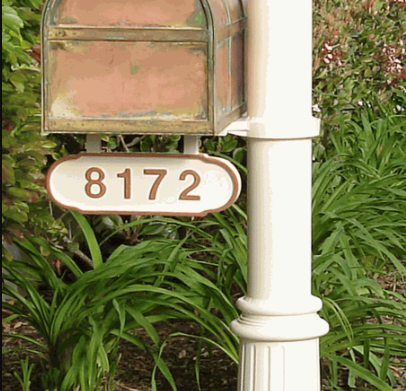 Streetscape Hanging Address Plaque for Mailbox Post