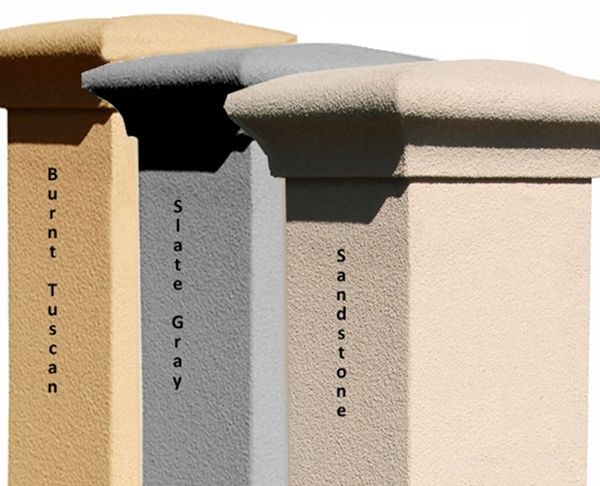 Manchester Security Locking Stucco Column Mailbox with Fleur de Lis Emblem - Stucco Column Included (Choose Colors)