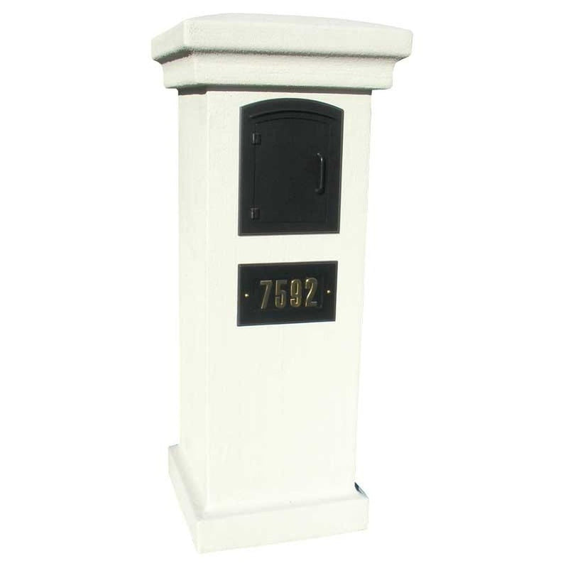 Manchester Security Locking Column Mount Mailbox with Scroll Emblem (Stucco Column Not Included)