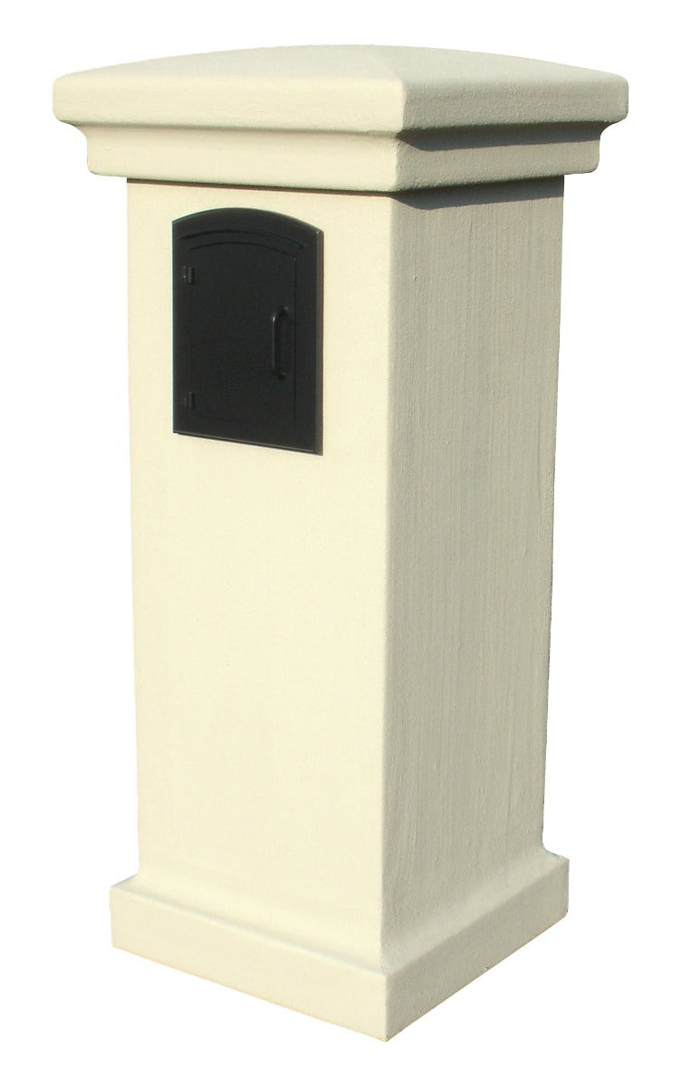 Manchester Security Locking Stucco Column Mailbox with Plain Door - Stucco Column Included (Choose Colors)