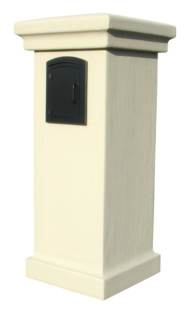 Manchester Security Locking Column Mount Mailbox with Fleur de Lis Emblem (Stucco Column Not Included)