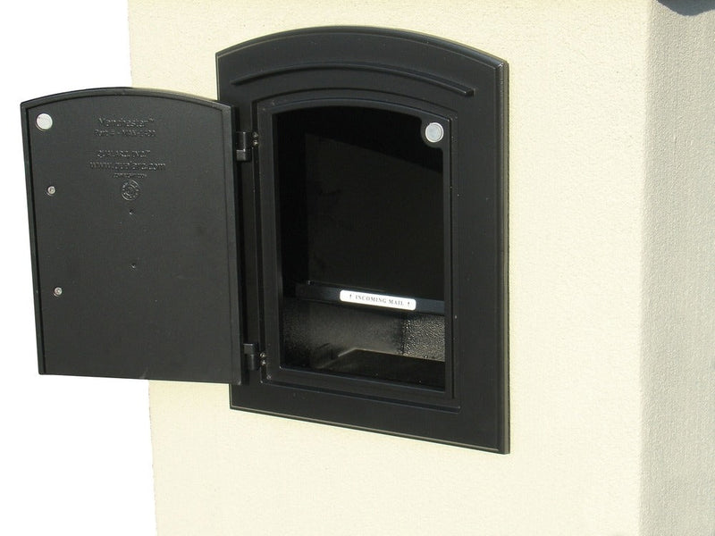 Manchester Security Locking Column Mount Mailbox with Fleur de Lis Emblem (Stucco Column Not Included)