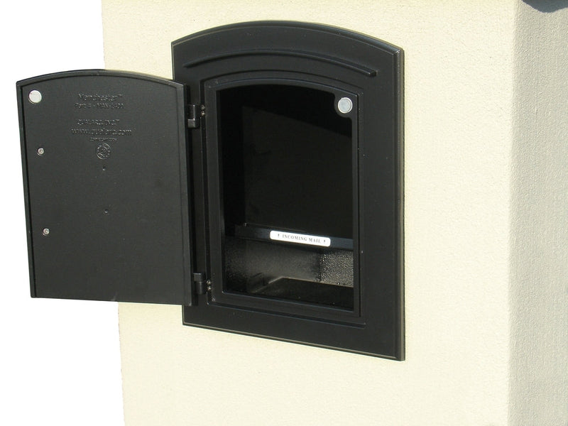 Manchester Security Locking Stucco Column Mailbox with Fleur de Lis Emblem - Stucco Column Included (Choose Colors)
