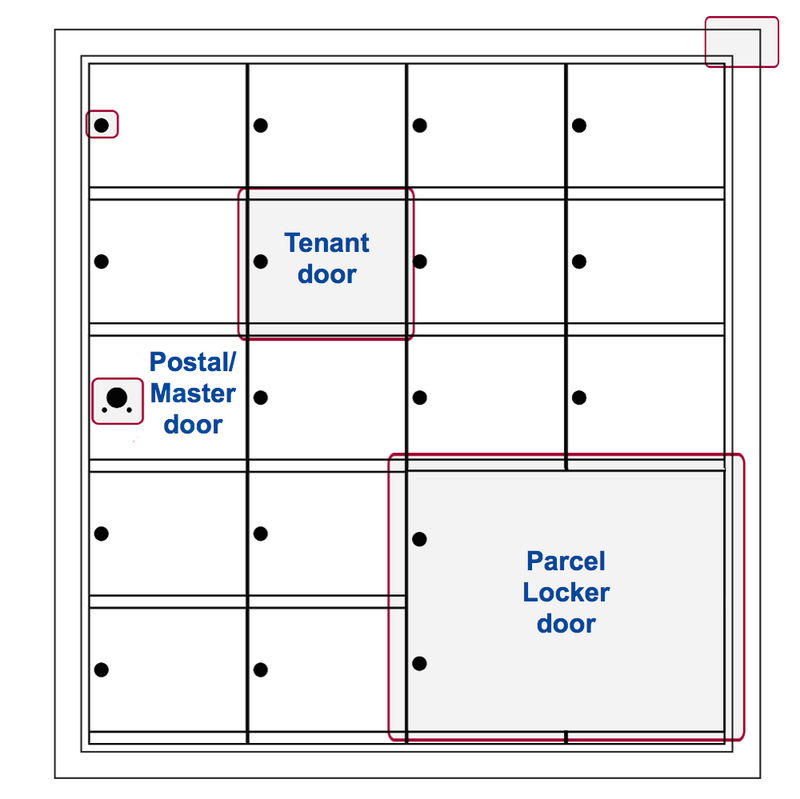 Replacment Door - 15-3/4 in. H x 12-7/8 in. W - Tenant Door - (Specify Finish, and Id Required)