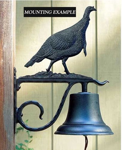 Whitehall Large Bell with Trout Ornament Black