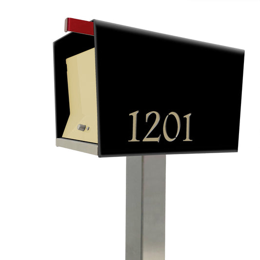 The Original UptownBox in Jet Black - Modern Post Mounted Mailbox