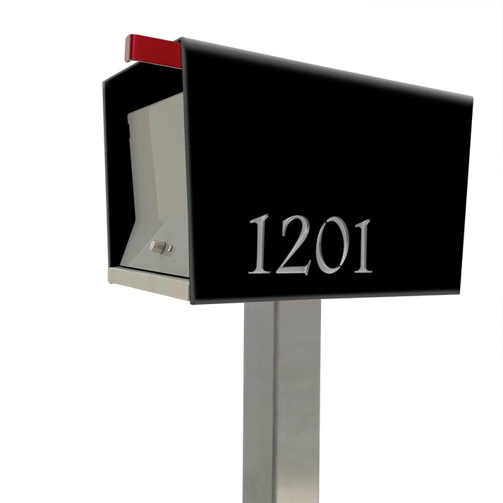 The Original UptownBox in Jet Black - Modern Post Mounted Mailbox