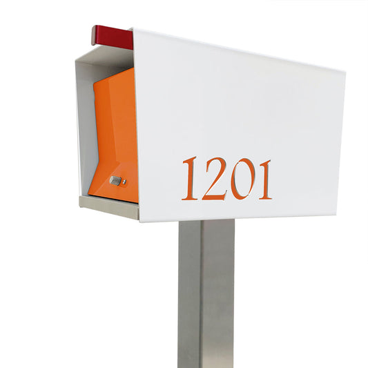 The Original UptownBox in Arctic White - Modern Post Mounted Mailbox