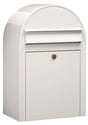 Bobi Classic Front Access White Mailbox and Round White Post Combo