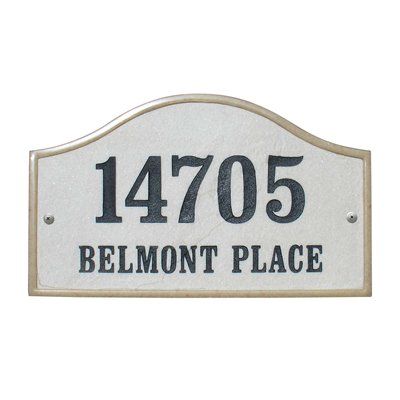 Verona Serpentine (15" x 9-1/2") Crushed Stone Address Plaque - Slate
