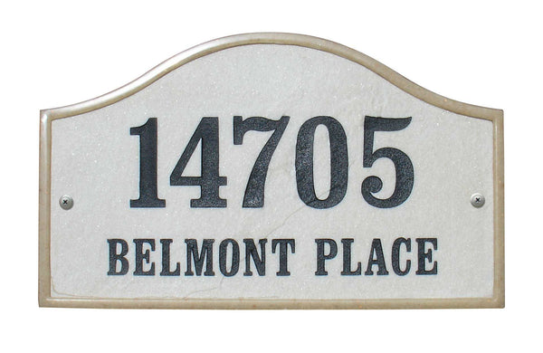 Verona Serpentine (15" x 9-1/2") Crushed Stone Address Plaque - Sandstone