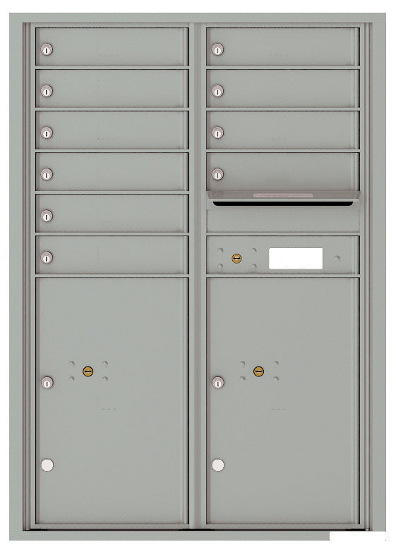 Florence 4C Horizontal Mailbox - 10 Doors, 2 Parcel Lockers - 12 Doors High Private Access