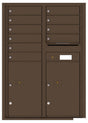 Versatile Front Loading Commercial Mailbox with 10 Tenant Doors and 2 Parcel Lockers - Double Column-Antique Bronze (AB)