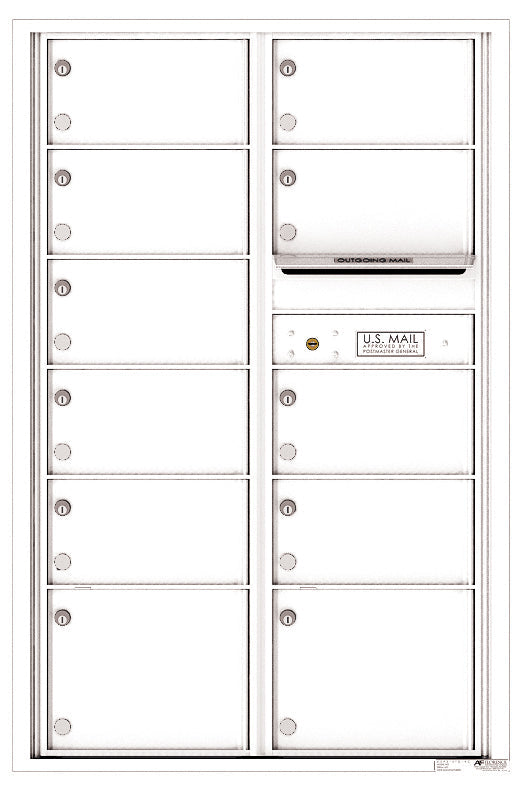 Florence 4C Horizontal Mailbox - 11 Doors - 13 Doors High - Double Column Private Access