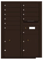Florence 4C Horizontal Mailbox - 11 Doors, 2 Parcel Lockers - 12 Doors High Private Access