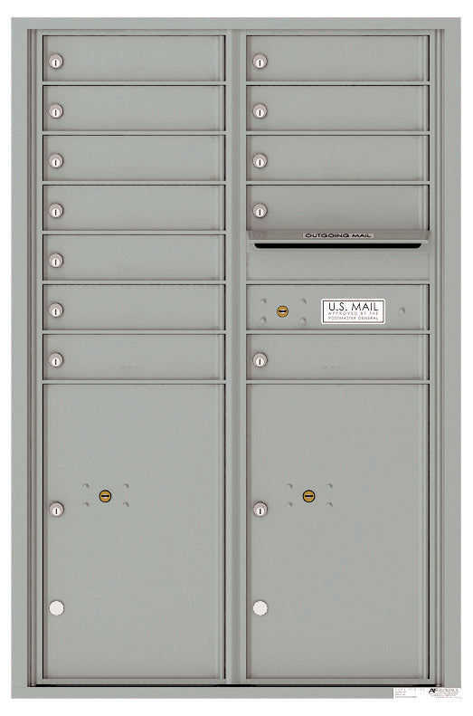 Florence 4C Horizontal Mailbox - 12 Doors, 2 Parcel Lockers - 13 Doors High Private Access