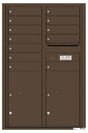 Florence 4C Horizontal Mailbox - 12 Doors, 2 Parcel Lockers - 13 Doors High Private Access