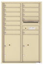 Florence 4C Horizontal Mailbox - 12 Doors, 2 Parcel Lockers - 13 Doors High Private Access