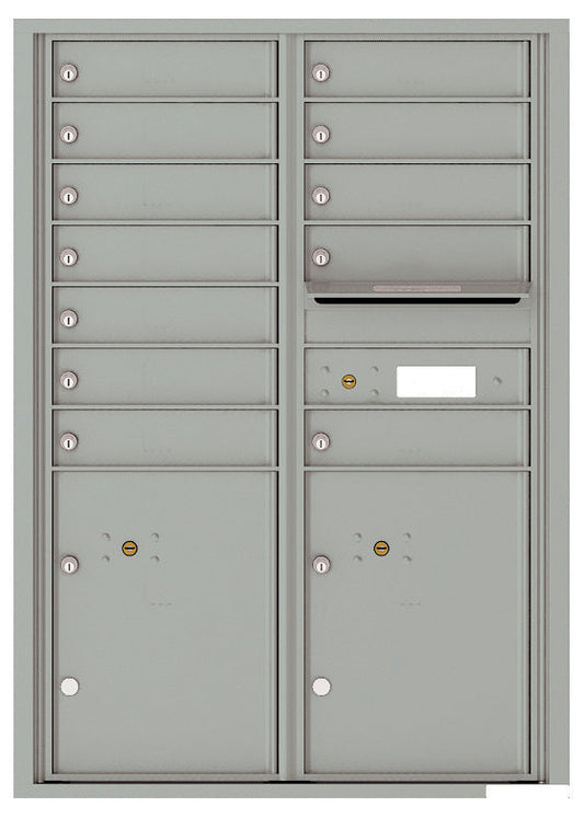 Florence 4C Horizontal Mailbox - 12 Doors, 2 Parcel Lockers - 12 Doors High USPS Access