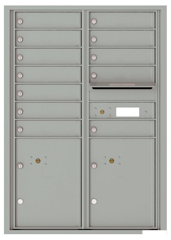 Florence 4C Horizontal Mailbox - 12 Doors, 2 Parcel Lockers - 12 Doors High USPS Access