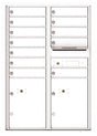 Versatile Front Loading Commercial Mailbox with 12 Tenant Doors and 2 Parcel Lockers - Double Column-White (WH)