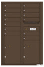 Versatile Front Loading Commercial Mailbox with 13 Tenant Compartments and 2 Parcel Lockers - Double Column-Antique Bronze (AB)