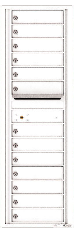 Florence 4C Horizontal Mailbox - 13 Doors - 15 Doors High - Single Column Private Access