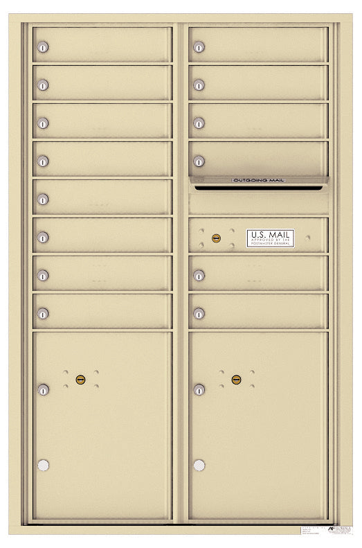 Florence 4C Horizontal Mailbox - 14 Doors, 2 Parcel Lockers - 13 Doors High Private Access