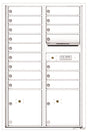 Florence 4C Horizontal Mailbox - 16 Doors, 2 Parcel Lockers - 13 Doors High USPS Access
