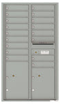 Florence 4C Horizontal Mailbox - 17 Doors, 2 Parcel Lockers - 15 Doors High USPS Access