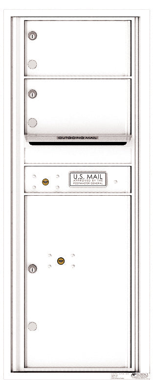Florence 4C Horizontal Mailbox - 2 Doors, 1 Parcel Locker - 12 Doors High Private Access