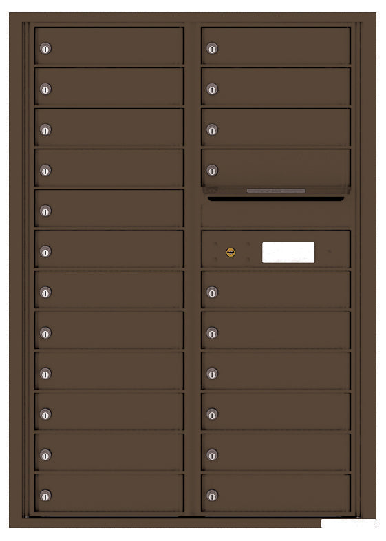 Versatile Front Loading Commercial Mailbox with 22 Tenant Doors and Outgoing Mail Slot - Double Column-Antique Bronze (AB)