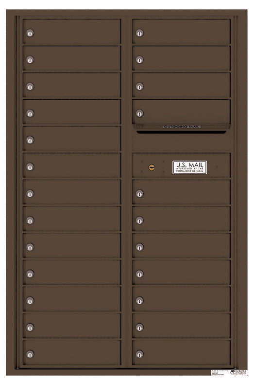 Versatile Front Loading Commercial Mailbox with 24 Tenant Compartments and Outgoing Mail Slot - Double Column-Antique Bronze (AB)