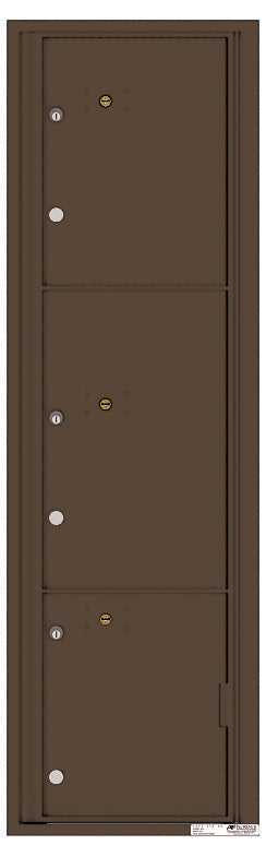 Versatile Front Loading Commercial Mailbox with 3 Parcel Lockers-Antique Bronze (AB)
