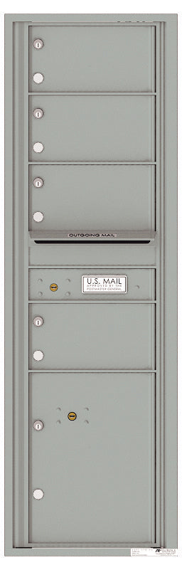 Florence 4C Horizontal Mailbox - 4 Doors, 1 Parcel Locker - 15 Doors High Private Access