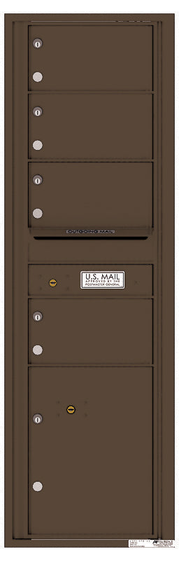 Versatile Front Loading Commercial Mailbox with 4 Tenant Doors and 1 Parcel Locker-Antique Bronze (AB)