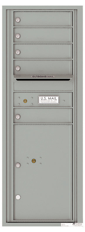 Florence 4C Horizontal Mailbox - 5 Doors, 1 Parcel Locker - 13 Doors High Private Access