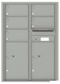 Florence 4C Horizontal Mailbox - 5 Doors, 2 Parcel Lockers - 12 Doors High Private Access