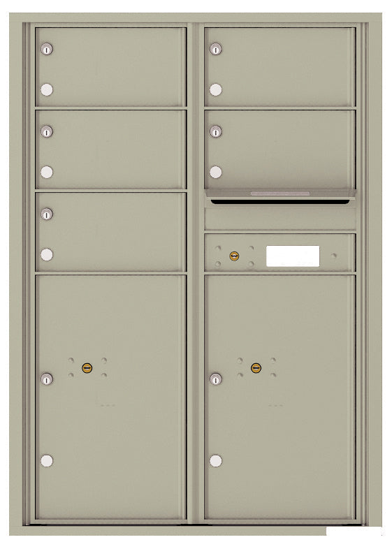 Florence 4C Horizontal Mailbox - 5 Doors, 2 Parcel Lockers - 12 Doors High Private Access